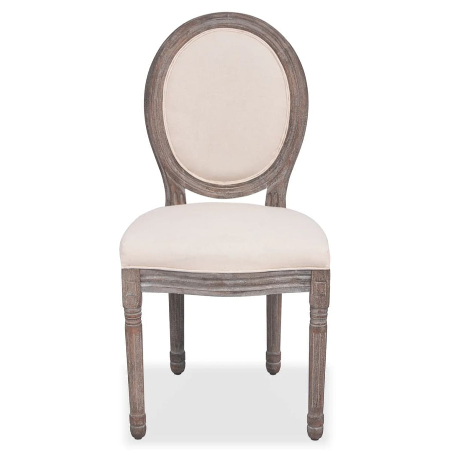 Eetkamerstoelen Stof Crèmekleurig 2 Linnen