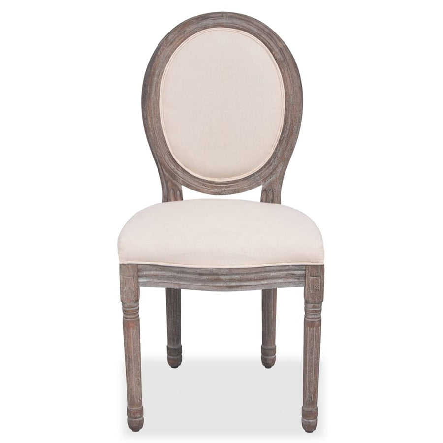 Eetkamerstoelen Stof Crèmekleurig 4 Linnen