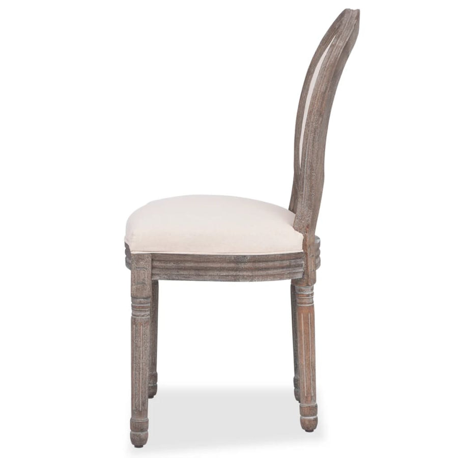 Eetkamerstoelen Stof Crèmekleurig 4 Linnen