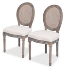 Eetkamerstoelen 2 st linnen crème 50x56x95.5 cm