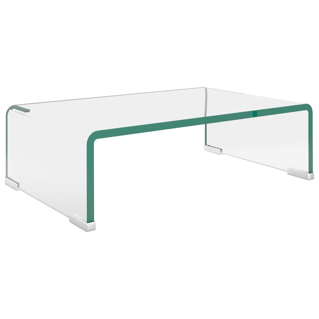 Tv-Meubel/Monitorverhoger Transparant Glas 40 x 25 x 11 cm Doorzichtig