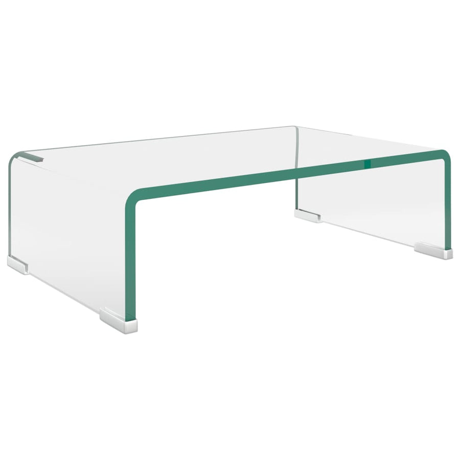 Tv-Meubel/Monitorverhoger Transparant Glas 40 x 25 x 11 cm Doorzichtig