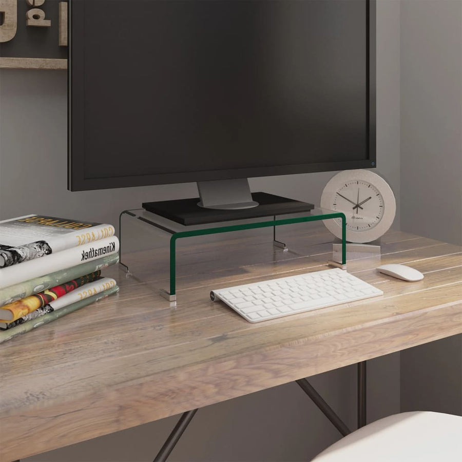Tv-Meubel/Monitorverhoger Transparant Glas 40 x 25 x 11 cm Doorzichtig