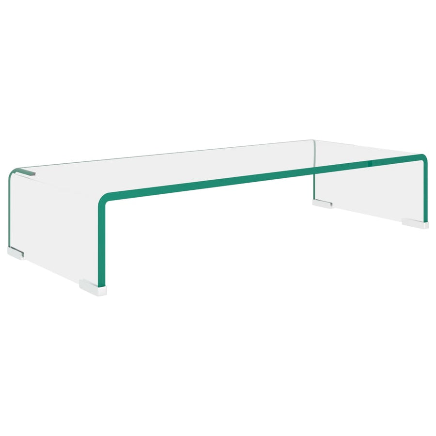 Tv-Meubel/Monitorverhoger Transparant Glas 60 x 25 x 11 cm Doorzichtig