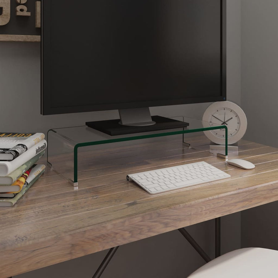 Tv-Meubel/Monitorverhoger Transparant Glas 60 x 25 x 11 cm Doorzichtig