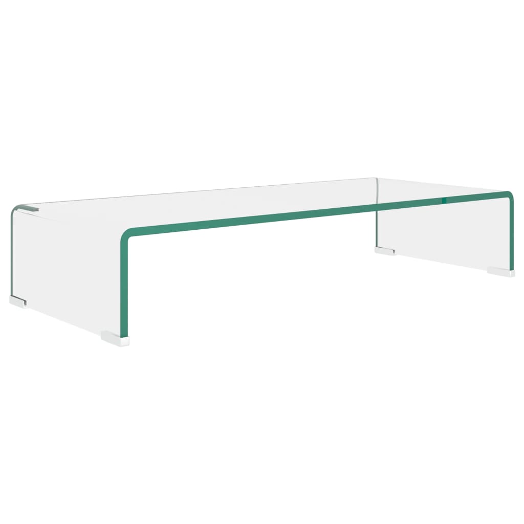 Tv-Meubel/Monitorverhoger Transparant Glas 70 x 30 x 13 cm Doorzichtig