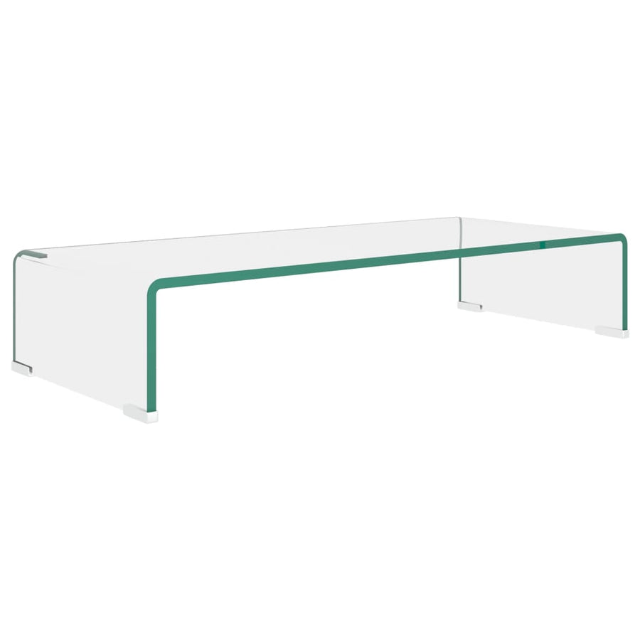 Tv-Meubel/Monitorverhoger Transparant Glas 70 x 30 x 13 cm Doorzichtig