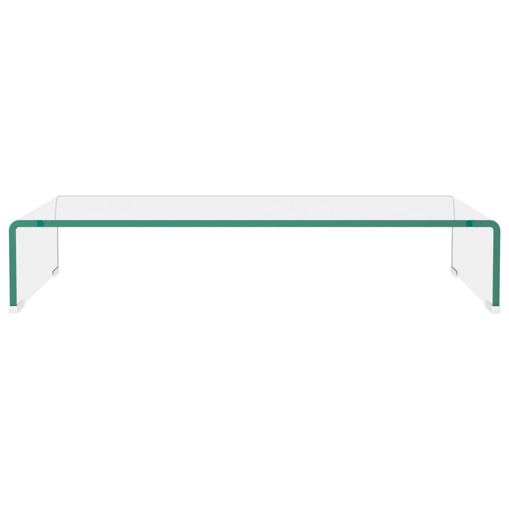 Tv-Meubel/Monitorverhoger Transparant Glas 70 x 30 x 13 cm Doorzichtig