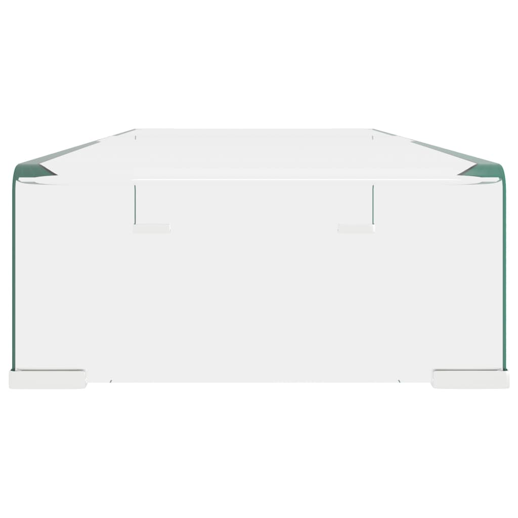 Tv-Meubel/Monitorverhoger Transparant Glas 70 x 30 x 13 cm Doorzichtig