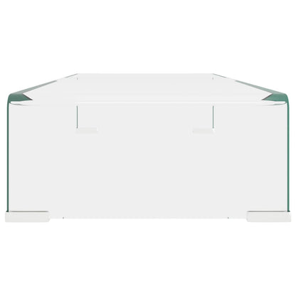 Tv-Meubel/Monitorverhoger Transparant Glas 70 x 30 x 13 cm Doorzichtig