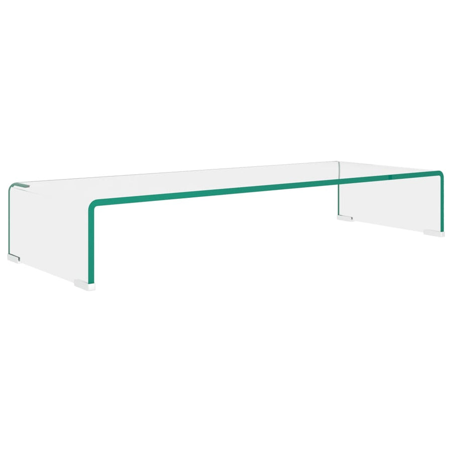 Tv-Meubel/Monitorverhoger Transparant Glas 1 80 x 30 x 13 cm Doorzichtig