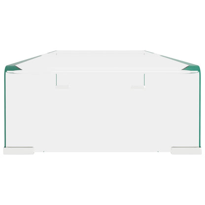 Tv-Meubel/Monitorverhoger Transparant Glas 1 80 x 30 x 13 cm Doorzichtig