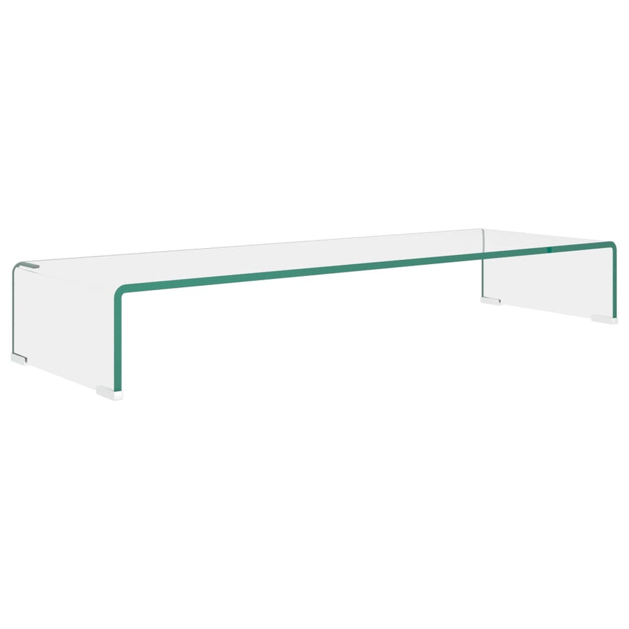 Tv-Meubel/Monitorverhoger Transparant Glas 90 x 30 x 13 cm Doorzichtig