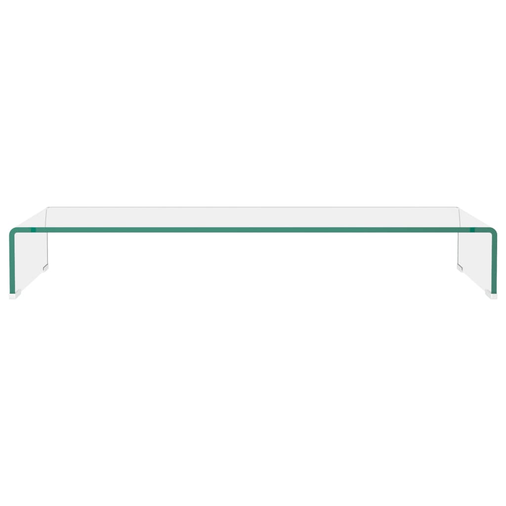 Tv-Meubel/Monitorverhoger Transparant Glas 90 x 30 x 13 cm Doorzichtig