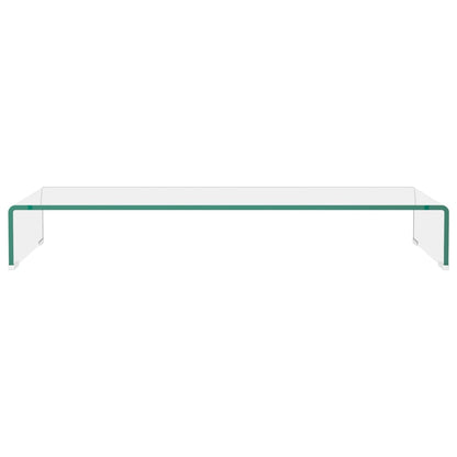 Tv-Meubel/Monitorverhoger Transparant Glas 90 x 30 x 13 cm Doorzichtig