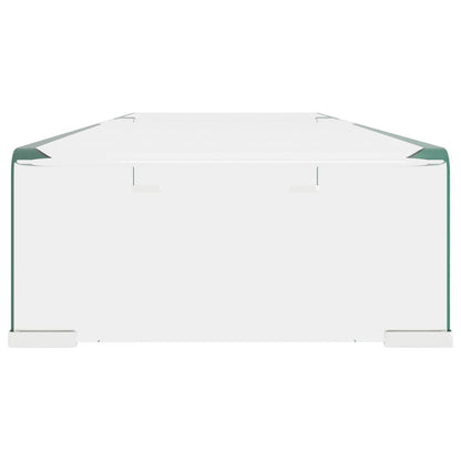Tv-Meubel/Monitorverhoger Transparant Glas 90 x 30 x 13 cm Doorzichtig