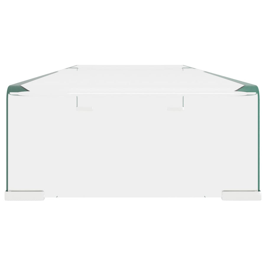 Tv-Meubel/Monitorverhoger Transparant Glas 90 x 30 x 13 cm Doorzichtig