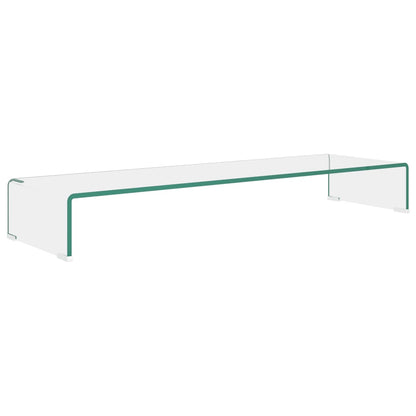 Tv-Meubel/Monitorverhoger Transparant Glas 100 x 30 x 13 cm Doorzichtig