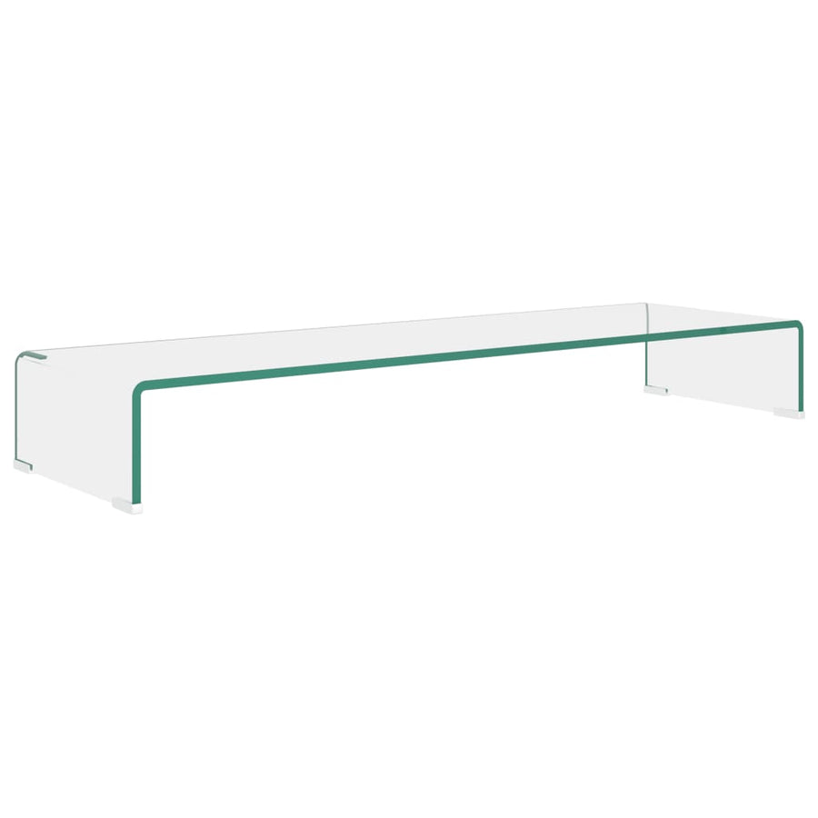 Tv-Meubel/Monitorverhoger Transparant Glas 100 x 30 x 13 cm Doorzichtig