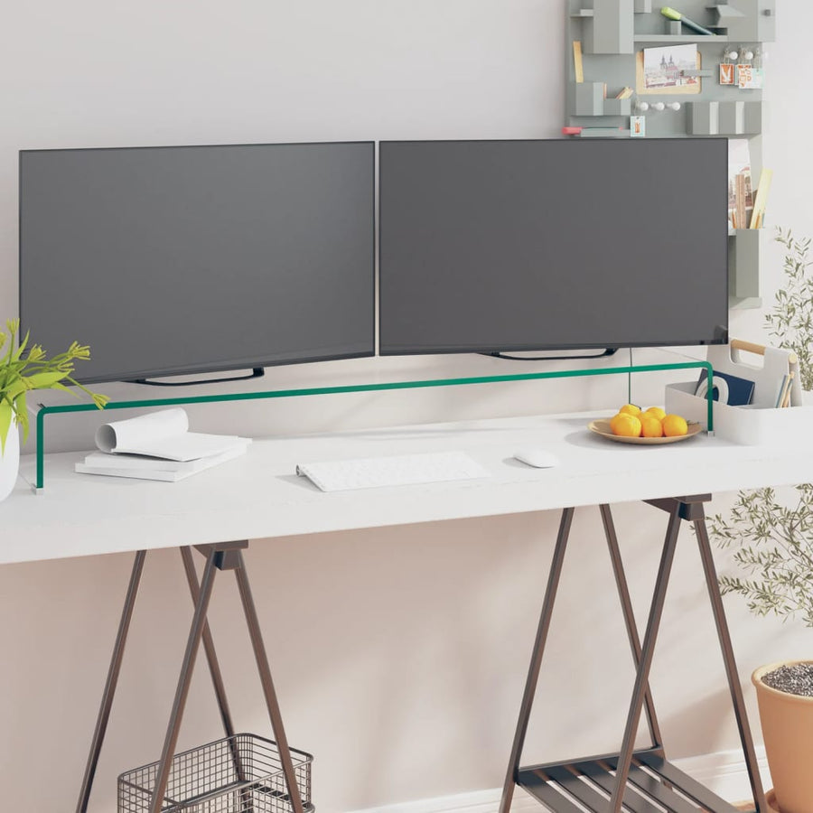 Tv-Meubel/Monitorverhoger Transparant Glas 110 x 30 x 13 cm Doorzichtig
