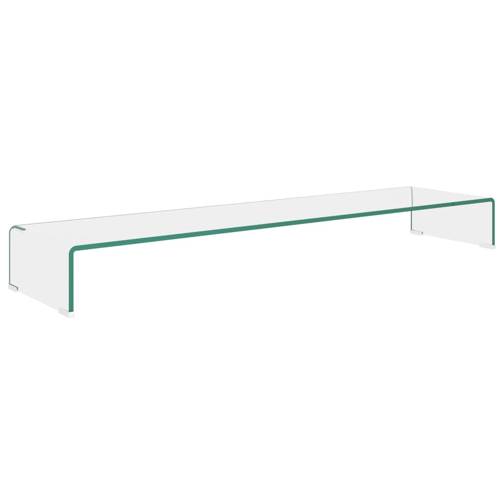 Tv-Meubel/Monitorverhoger Transparant Glas 120 x 30 x 13 cm Doorzichtig
