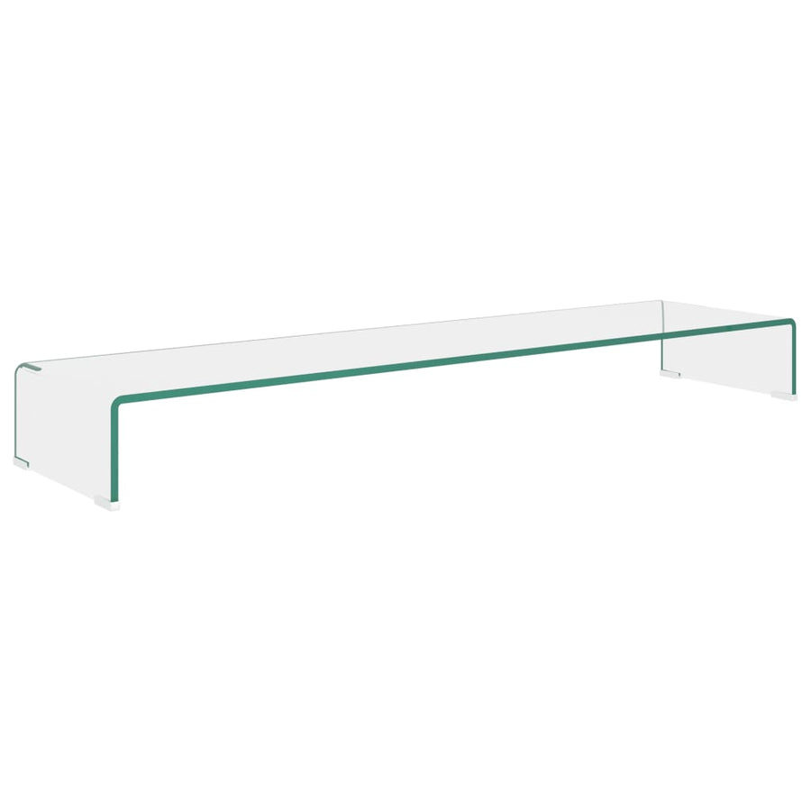 Tv-Meubel/Monitorverhoger Transparant Glas 120 x 30 x 13 cm Doorzichtig