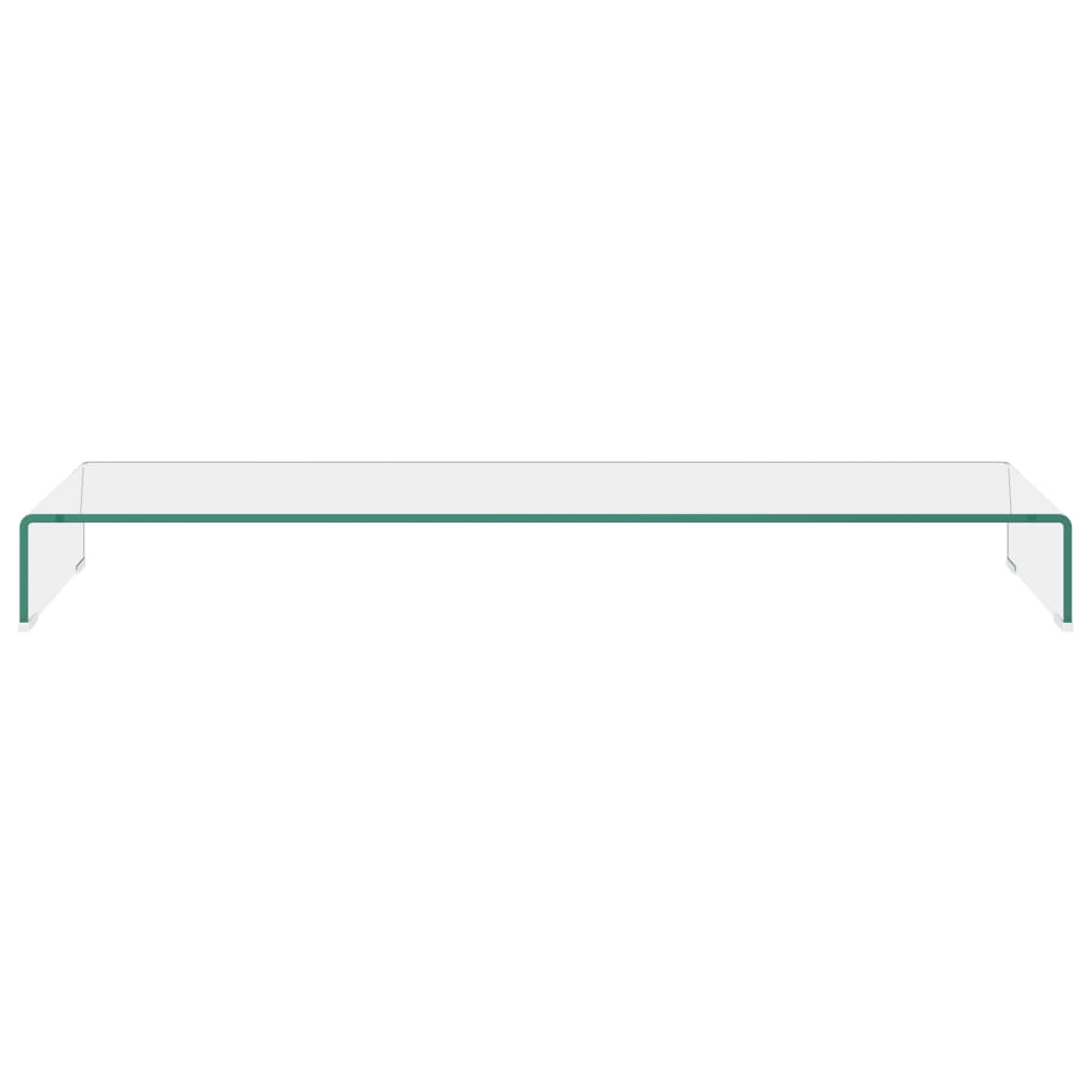 Tv-Meubel/Monitorverhoger Transparant Glas 120 x 30 x 13 cm Doorzichtig