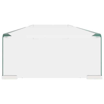 Tv-Meubel/Monitorverhoger Transparant Glas 120 x 30 x 13 cm Doorzichtig