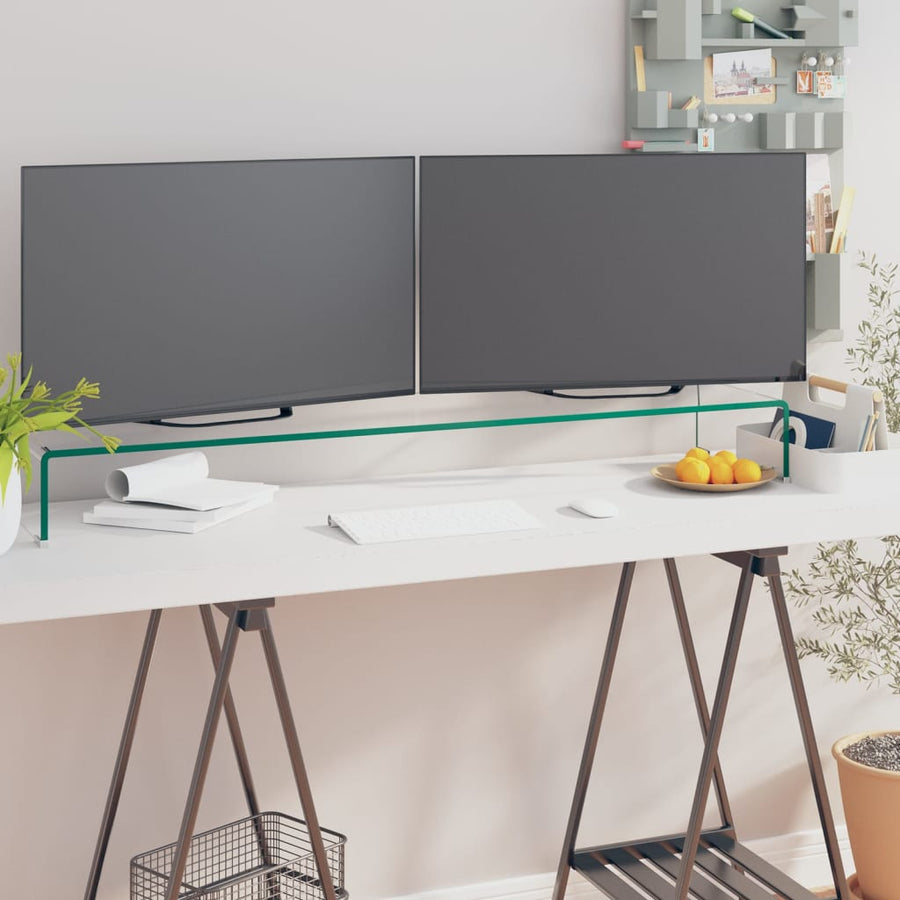 Tv-Meubel/Monitorverhoger Transparant Glas 120 x 30 x 13 cm Doorzichtig