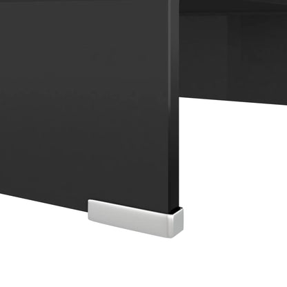 Tv-Meubel/Monitorverhoger Glas 40 x 25 x 11 cm Zwart