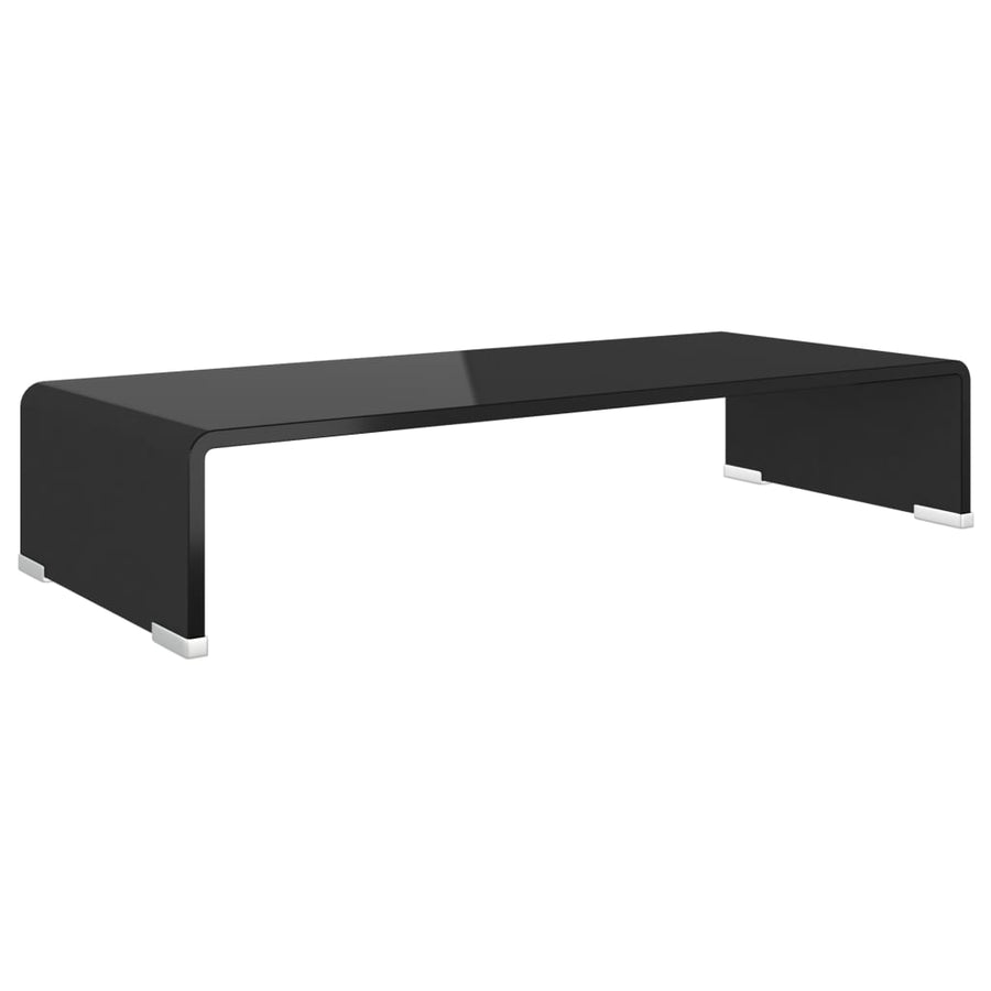 Tv-Meubel/Monitorverhoger Glas 60 x 25 x 11 cm Zwart