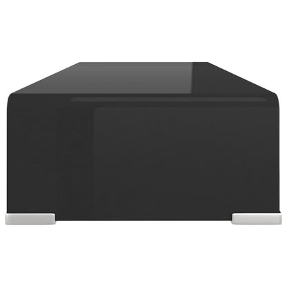 Tv-Meubel/Monitorverhoger Glas 60 x 25 x 11 cm Zwart