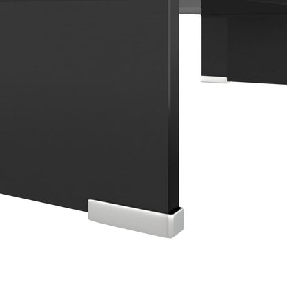 Tv-Meubel/Monitorverhoger Glas 60 x 25 x 11 cm Zwart