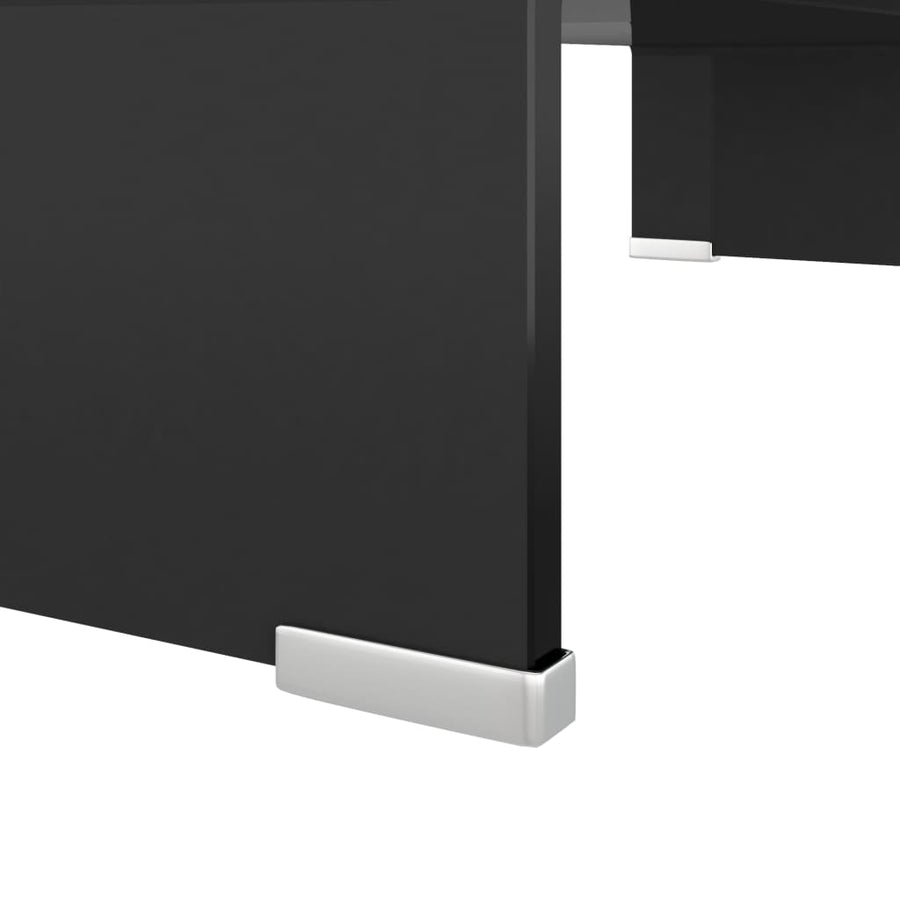 Tv-Meubel/Monitorverhoger Glas 60 x 25 x 11 cm Zwart