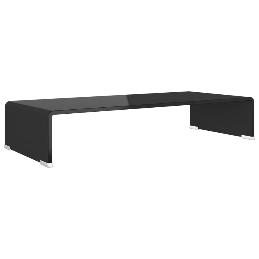 Tv-Meubel/Monitorverhoger Glas 70 x 30 x 13 cm Zwart