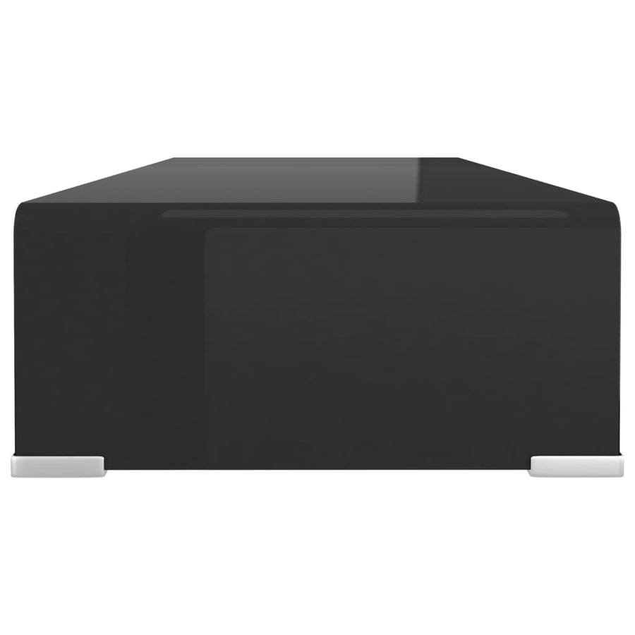 Tv-Meubel/Monitorverhoger Glas 70 x 30 x 13 cm Zwart