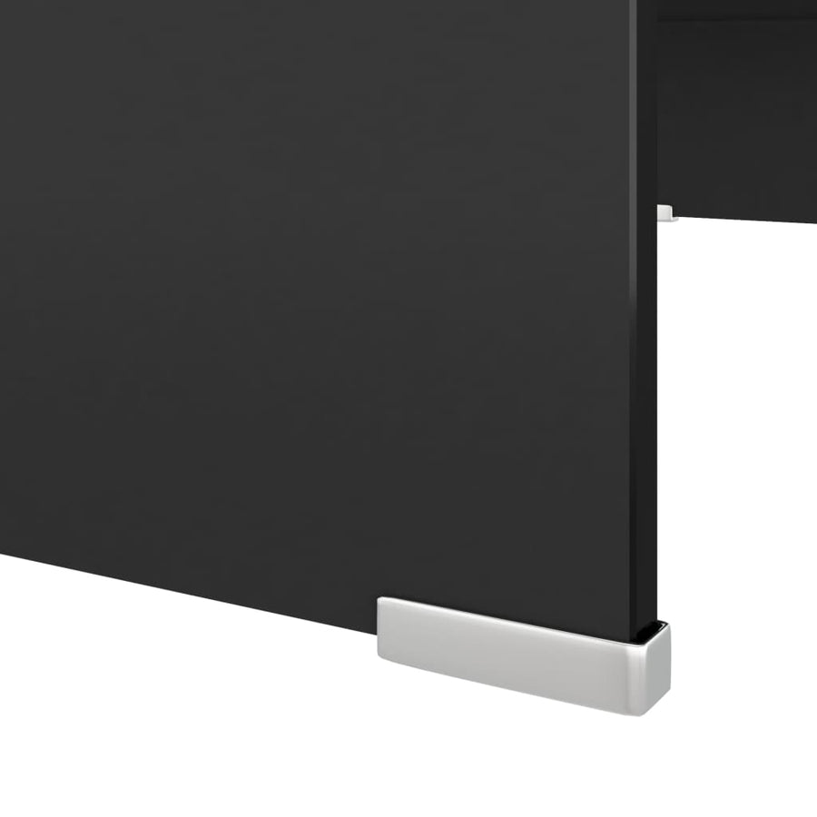 Tv-Meubel/Monitorverhoger Glas 70 x 30 x 13 cm Zwart