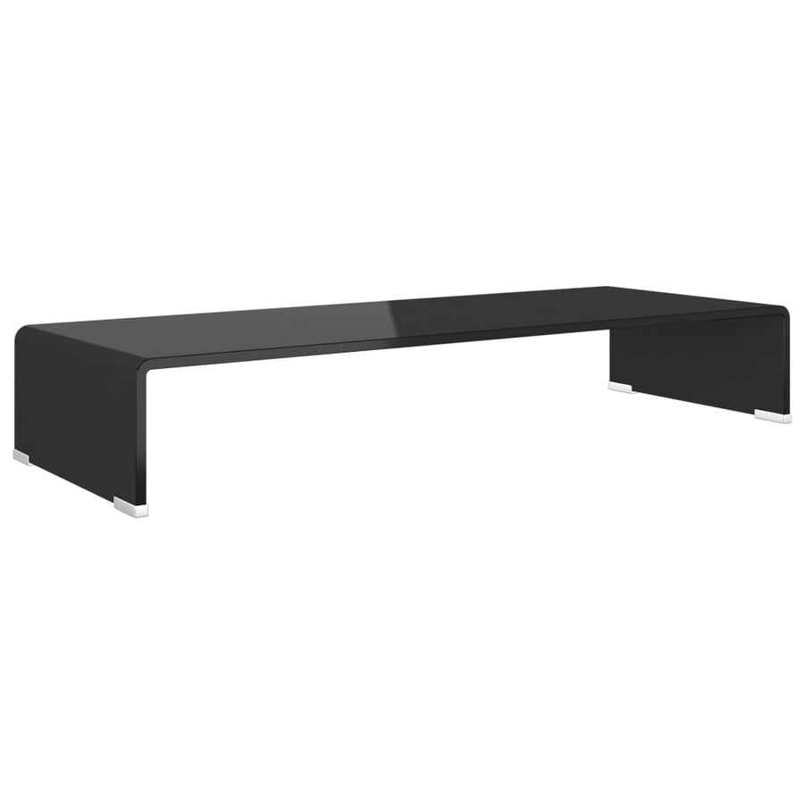 Tv-Meubel/Monitorverhoger Glas 80 x 30 x 13 cm Zwart