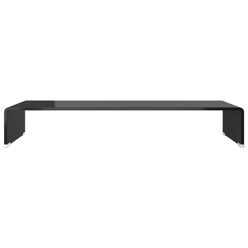 Tv-Meubel/Monitorverhoger Glas 80 x 30 x 13 cm Zwart