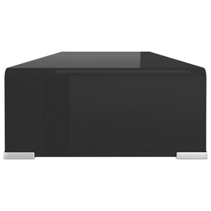 Tv-Meubel/Monitorverhoger Glas 80 x 30 x 13 cm Zwart