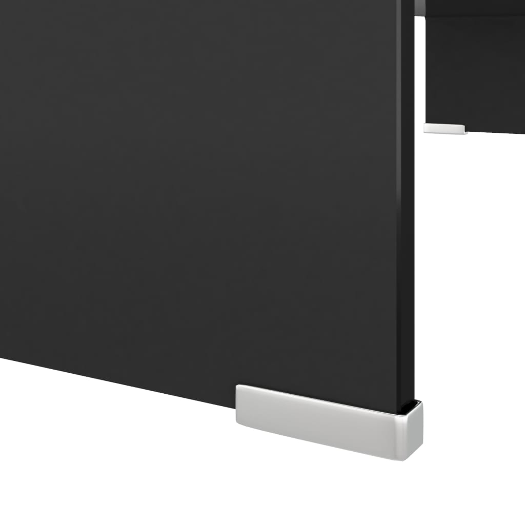 Tv-Meubel/Monitorverhoger Glas 80 x 30 x 13 cm Zwart