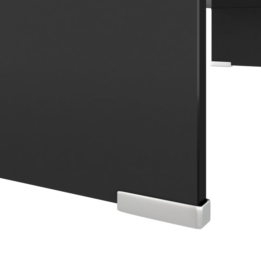 Tv-Meubel/Monitorverhoger Glas 80 x 30 x 13 cm Zwart