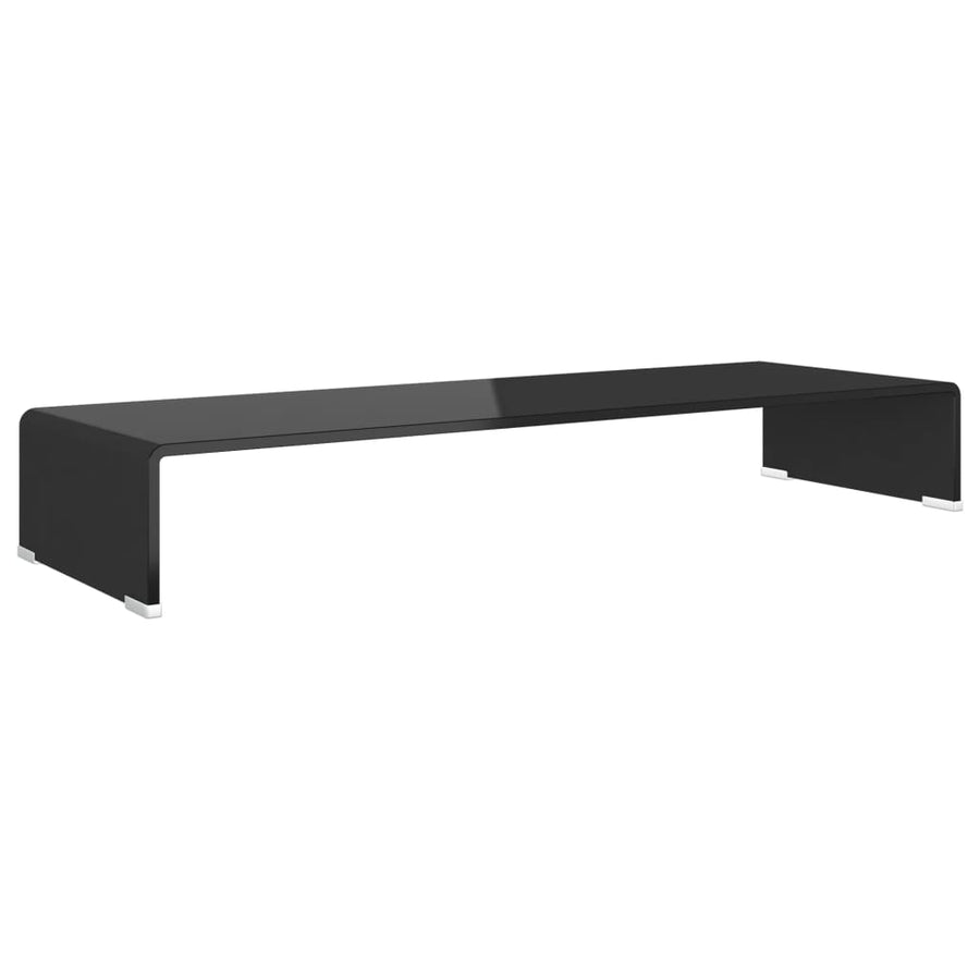 Tv-Meubel/Monitorverhoger Glas 90 x 30 x 13 cm Zwart