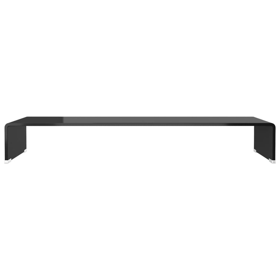 Tv-Meubel/Monitorverhoger Glas 90 x 30 x 13 cm Zwart