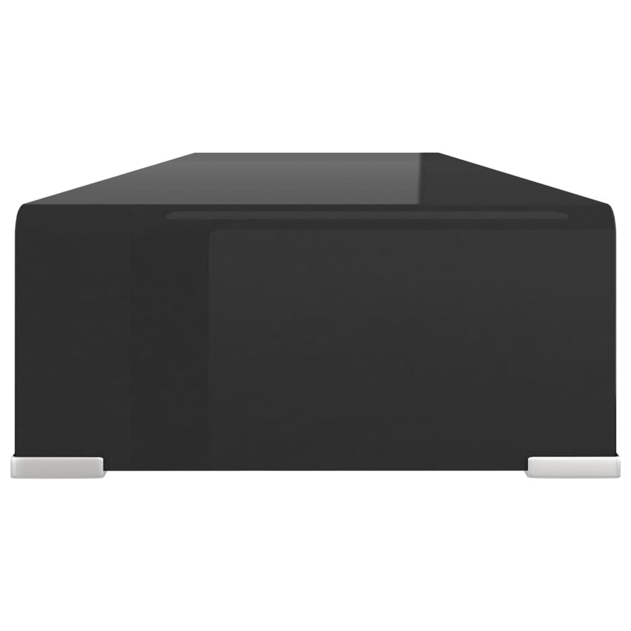 Tv-Meubel/Monitorverhoger Glas 90 x 30 x 13 cm Zwart
