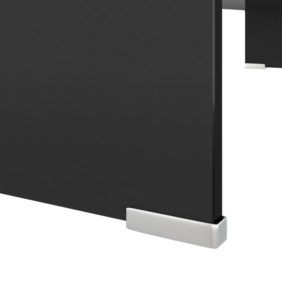 Tv-Meubel/Monitorverhoger Glas 90 x 30 x 13 cm Zwart