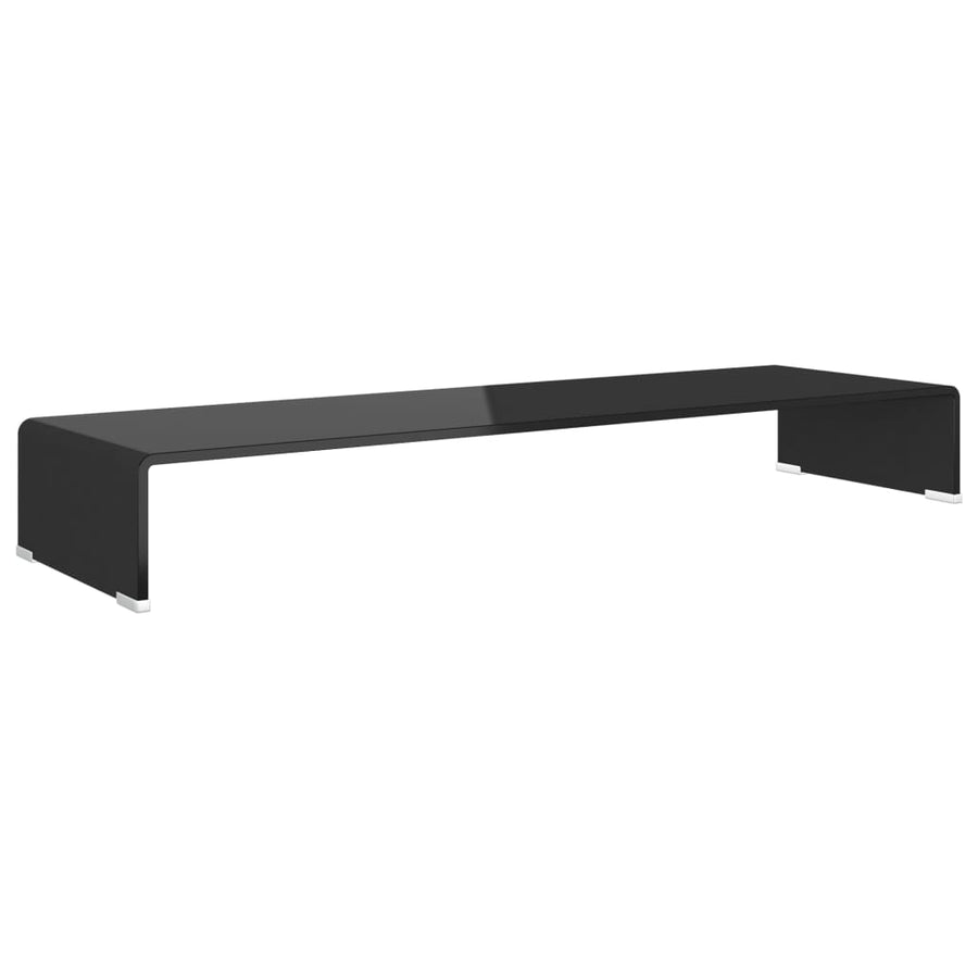 Tv-Meubel/Monitorverhoger Glas 100 x 30 x 13 cm Zwart