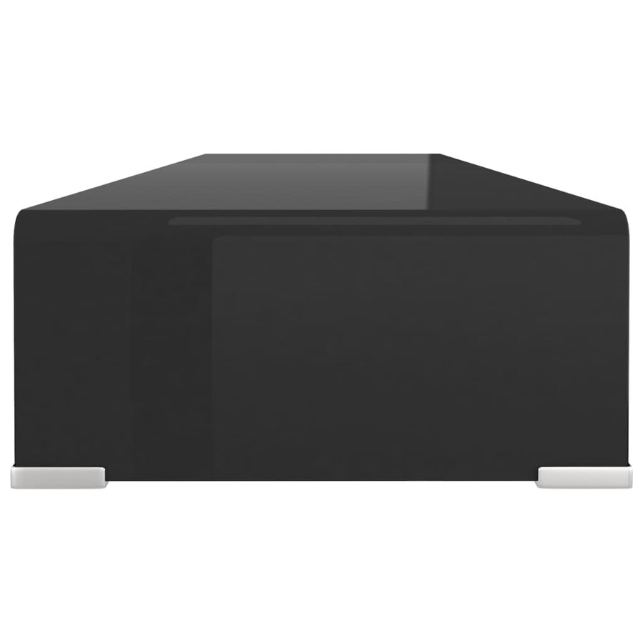Tv-Meubel/Monitorverhoger Glas 100 x 30 x 13 cm Zwart