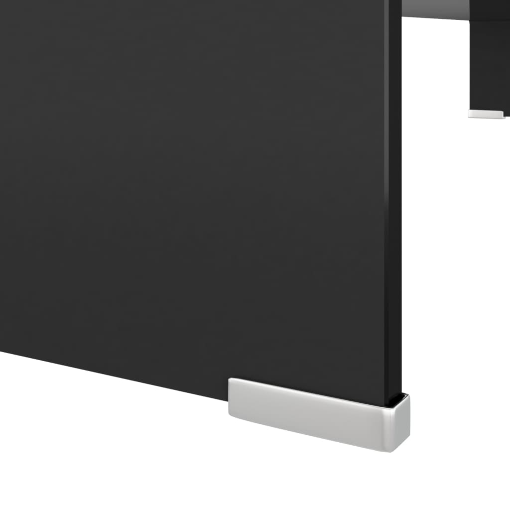 Tv-Meubel/Monitorverhoger Glas 100 x 30 x 13 cm Zwart