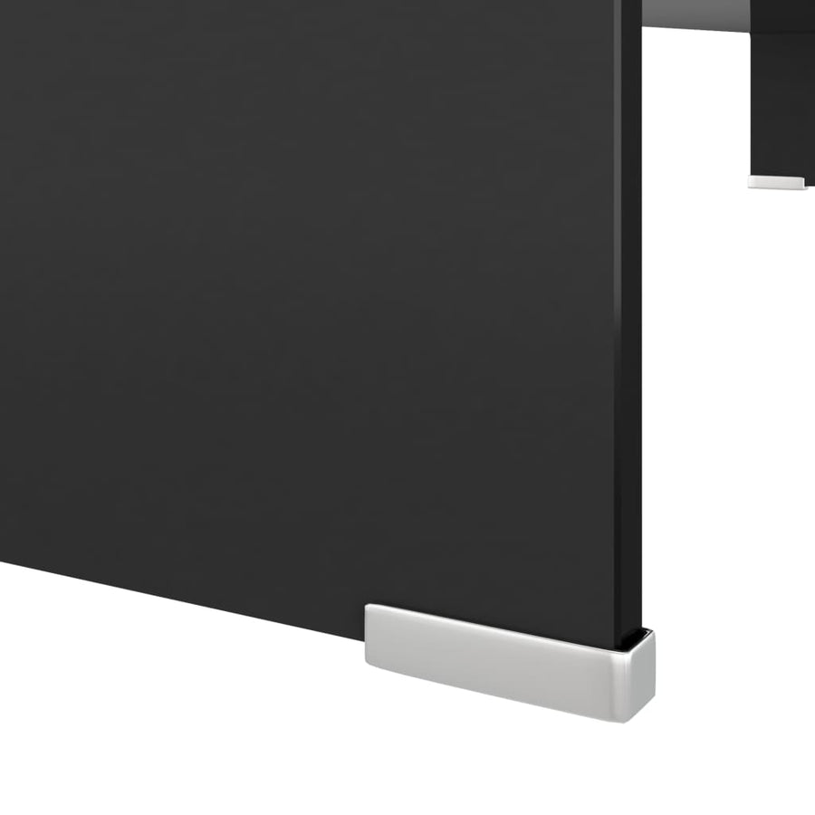 Tv-Meubel/Monitorverhoger Glas 100 x 30 x 13 cm Zwart